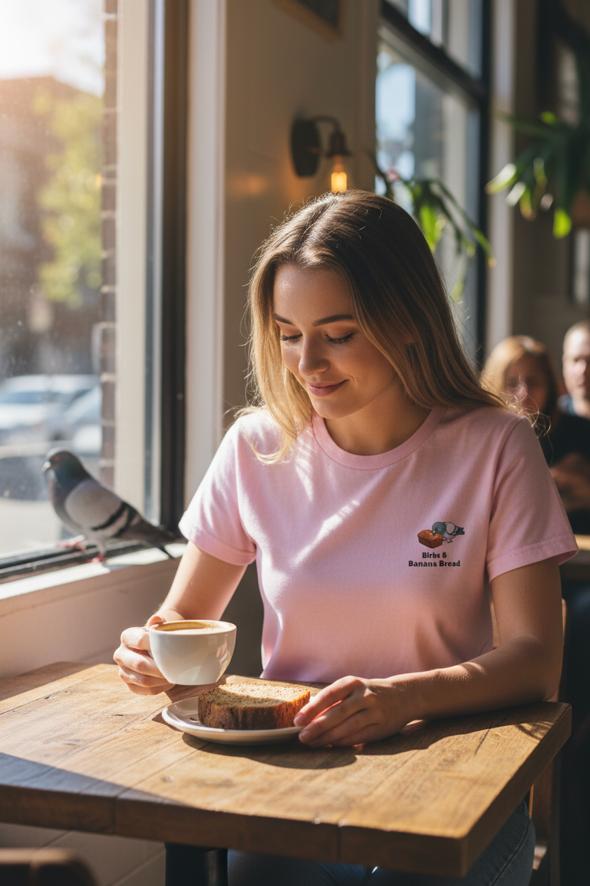 Birbs & Banana Bread Tee - Pigeon